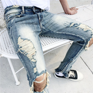 OEM Nouveau Style Déchiré Style Pent Stock Dropshipping hommes Jeans Pantalons - Product Image 2