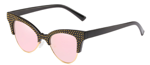 2018 de la moda retro nuevas gafas de sol ojos de gato retro medio marco remaches tendencia señoras gafas de sol - Product Image 6