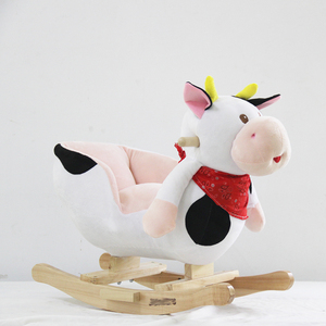 Chaise berçante en peluche pour bébé, base en bois, chaise berçante en peluche en forme de <span class=keywords><strong>vache</strong></span> - Product Image 3