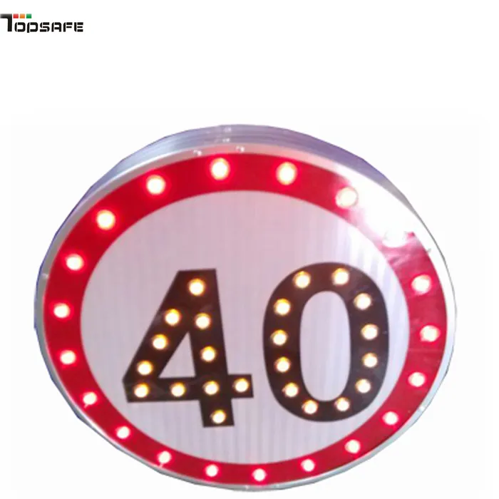 LED Flashing Solar Powered Speed Limit 40/50/60/80/100/110/120 Sign in traffic road highway