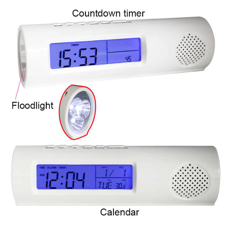 Radio Vintage Multifonctionnelle AM ​​FM SW Bande Horloge Lampe de Poche Haut-parleurRétro avec Lampe de Poche LED, Fonction Horloge, Apparence