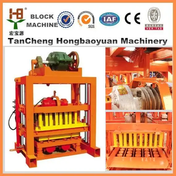 Concrete block making machinery for small industries QT4-40 brick machine