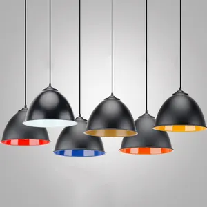 Luminária suspensa para lâmpada, bom preço, alumínio, para casa, loft, restaurante, preto, metal, luz pingente