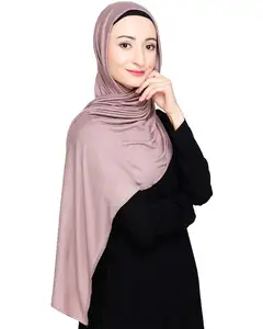 도매 고품질 스트레치 일반 Hijab Headscarves 여성 Stoles 저지 랩 이슬람 저지 스카프 Hijab
