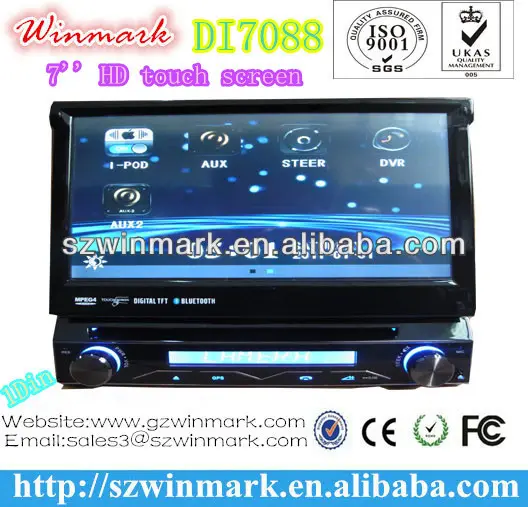 Suporte 1 Din Auto DVD DI7088 USB Rádio TV Bluetooth DVR 7 "