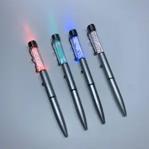 Led Light Up Gift Pen Custom logo Style Promotion Ballpoint Pen New Design plastic notoxic led pen