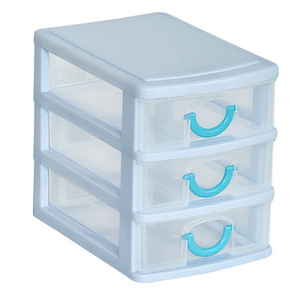 Small desktop storage PP material three drawer plastic box