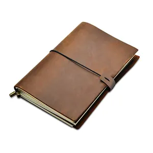 Leather Notebook Journal Refillable Travel Journal Hand-Crafted Genuine Leather Perfect Gift for Men or Women Writing