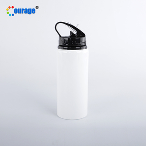 Botella de Agua de Aluminio con Tapa Negra de 600 ml, Estilo Moderno, para Sublimación, con Pajita - Product Image 6