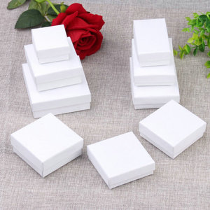 Logo personnalisé imprimé en papier blanc, boîte-cadeau à bijoux, logo personnalisé, 50 pièces - Product Image 2