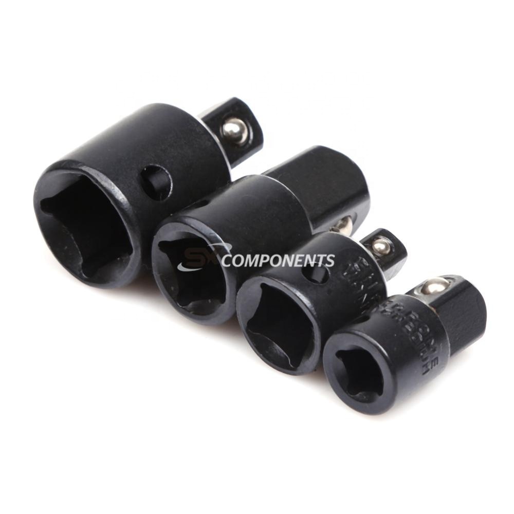 4-Piece Socket Adapter & Reducer Set – 1/2", 3/8", 1/4" Drive Converter Kit, Electroplated Black, Chrome Vanadium Steel - View #12