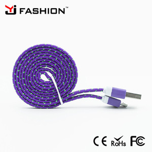 Teléfono caliente accesorio nylon trenzado <span class=keywords><strong>micro</strong></span> <span class=keywords><strong>USB</strong></span> <span class=keywords><strong>Cable</strong></span> cargador para <span class=keywords><strong>Apple</strong></span> y teléfono móvil sumsung - Product Image 1