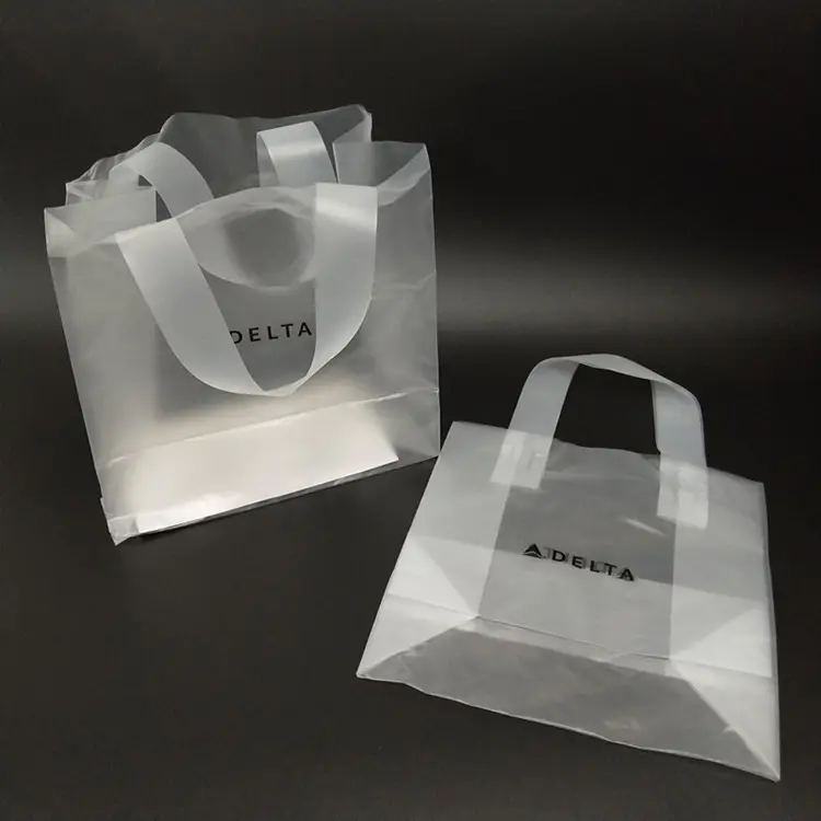 卸売半透明プラスチック小売バッグハンドルプラスチックショッピングTシャツベストバッグ