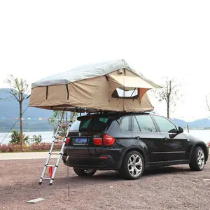 Tienda de campaña con escalera telescópica de aluminio, carpa superior de espacio Extra grande, para coche de acampada