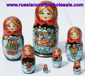 Búp Bê Nga Matryoshka Bằng Gỗ Lớn Vẽ Tay Với Đồ Trang Trí Dân Tộc Đồ Thủ Công Nghệ Thuật Dân Gian Nga Bán Buôn, Làm Bằng Tay Tại Nga - Product Image 2