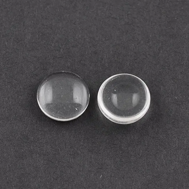 Cabochon demi-dôme en verre pour plateau à pendentif vierge, 12 pièces, Transparent, de grande taille