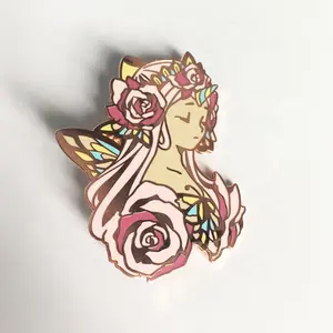 Rose goud emaille pin, groothandel custom hard email revers pin metalen broches