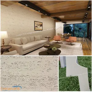 New tech interior and exterior flexible ceramic tile, curved wall stone veneer - travertine