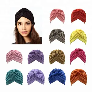 Turban Headcovers Women Knotted Head Wrap Fashion Metallic Designed Bonnets