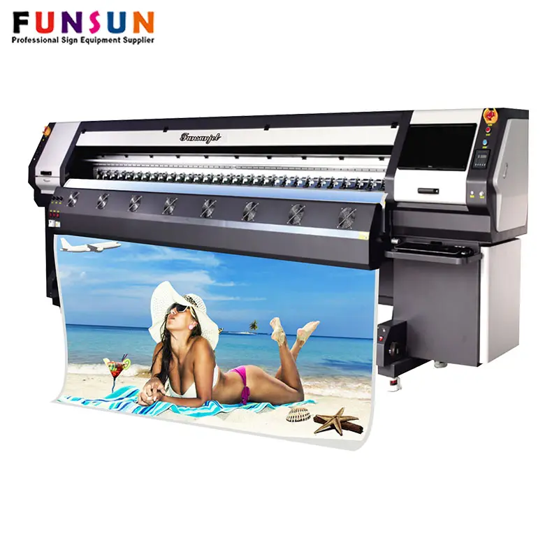 Funsunjet Fs-3208K 240 Sqn Een Uur Beste Kwaliteit Grootformaat Outdoor Printer Voor Banner En Sticker Afdrukken