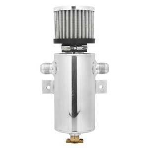 Tangki Bahan Bakar Aluminium Baru 0.75L dengan Filter Ventilasi dan 2 Port Bersekat, Katup Pembuangan 3/8 AN 10 - Product Image 1