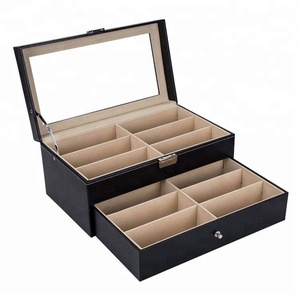 Cofanetto Portatile in Pelle per 12 <span class=keywords><strong>Occhiali</strong></span> con Cassetto e Serratura, Organizzatore e Espositore - Product Image 4