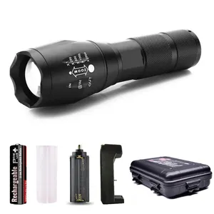 Portable Aluminum Zoom Waterproof Rechargeable Battery Flash Light 3 / 5 Mode Zoomable 10W XM-L T6 LED Tactical Torch Flashlight