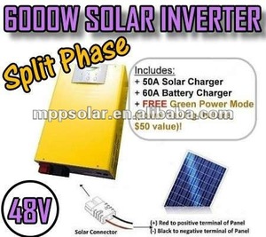 6000w salida de 48v 60a solar upsinversor de onda sinusoidal pura la fase de separación delinversor cargador - Product Image 1
