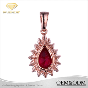 Más populares joyería de <span class=keywords><strong>la</strong></span> boda de <span class=keywords><strong>la</strong></span> lágrima cubic zircon pavimenta <span class=keywords><strong>la</strong></span> plata de ley 925 colgante encanto rubí teardrop pendant - Product Image 2