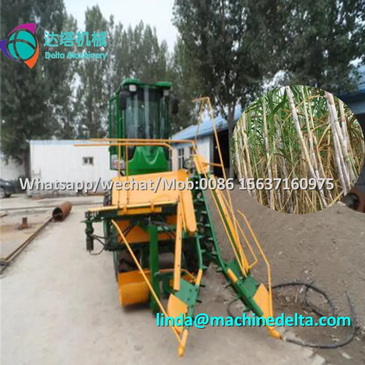 New developed whole stalk sugarcane harvester / mini cane harvester / sugar cane harvesting machine with top cutter