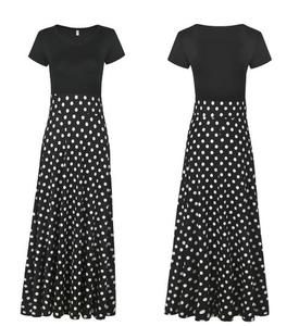 เดรสยาวทรงสวิงพิมพ์ลายดอกไม้ แขนสั้น คอทรงโอ สำหรับผู้หญิงใส่ในฤดูร้อน สไตล์ลำลอง - Product Image 4