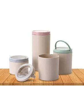 Bamboo Fiber Fibre Degradable Eco Friendly Decomposable Reusable Food Container Storage Bin Seal Pot