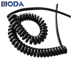 Personalizado negro 2 core PVC <span class=keywords><strong>cable</strong></span> <span class=keywords><strong>espiral</strong></span> <span class=keywords><strong>cable</strong></span> primavera para equipos médicos - Product Image 3