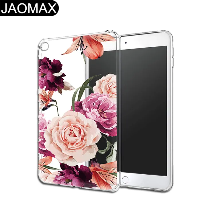 Wholesale Custom Designs Floral Print Silicon TPU Clear Ultra Thin Tablet Case For iPad 2 3 4 Air Air 2 Mini 2 3