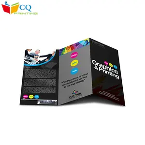 Matte laminated full color printing brochure paper folder leaflet printing / tri-folder flyer printing service in China