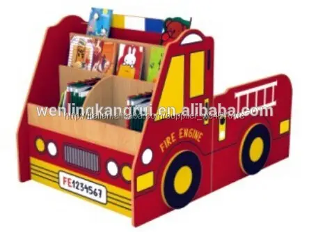 educativo nuovo stile mensola di legno bambini scaffale di legno camion dei pompieri tipo