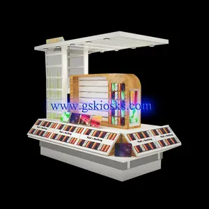 China suppliers mall kiosk design wooden and glass cellphone accessories kiosk