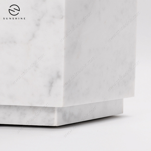 Elegant Carrara <strong>Marble</strong> <strong>Bedside</strong> <strong>Table</strong> or Side <strong>Table</strong> for Hone Decor - Product Image 4