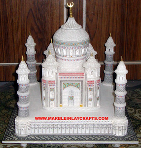 Modèle de la mosquée du Taj Mahal en marbre pur, réplique du Taj Mahal - Product Image 1