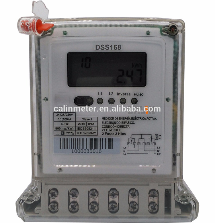 Профессиональный индивидуальный высококачественный двуфазный и трехпроводный Интеллектуальный измеритель электроэнергии Sts для Эквадора