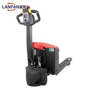 Hydraulische Pallet Truck Volledige Elektrische Pallet Trolley Fabriek Prijs 1.5T Dc Motor Rood Of Thers Als Uw Bestelling Nylon of Pu 1500Kg
