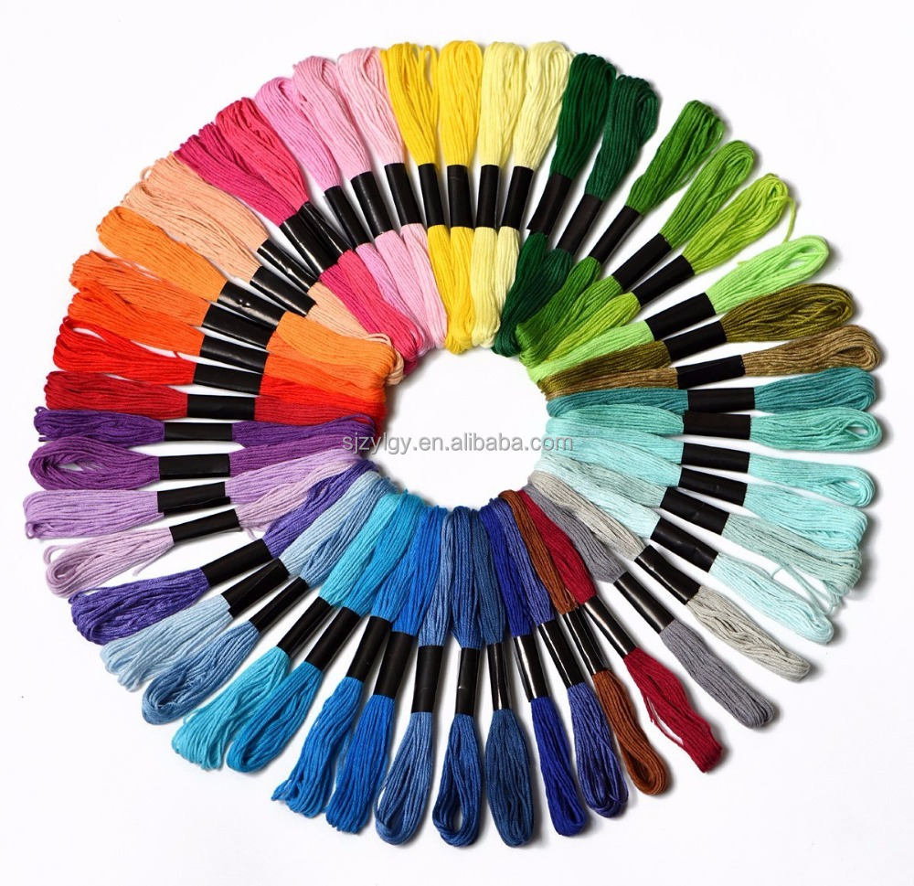Набор нитей для вышивания, прибл. 8 м на мотке 50 цветов, вышивка крестиком