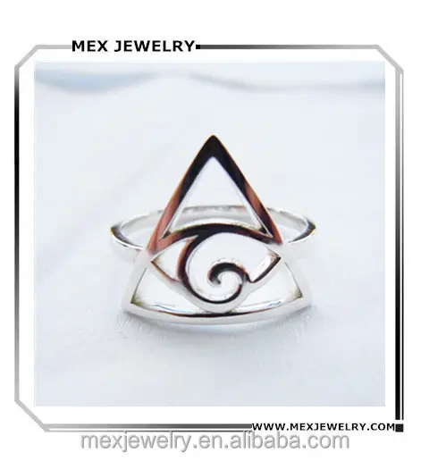 925 Sterling Silver gold two tone Illuminati All Seeing Eye Pyramid Ring