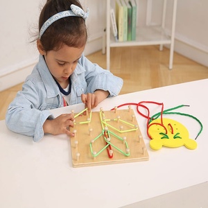 Diy personalizado clásico de madera Montessori sensorial juguetes de goma con cadena para enseñar a los niños - Product Image 4