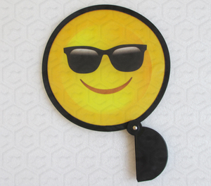 แก้วสีดำรอยยิ้มที่ดีพิมพ์เต็มรูปแบบพับสีดำ D รูปร่างมือพัดลม - Product Image 2