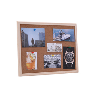 Panneau de messages en liège, blanc, avec cadre en bois - Product Image 2