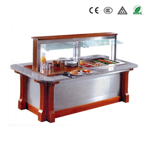 Chine fabricant OEM luxe bateau forme <span class=keywords><strong>buffet</strong></span> affichage en bois <span class=keywords><strong>vitrine</strong></span> <span class=keywords><strong>réfrigérée</strong></span> pour la restauration avec CE - Product Image 3