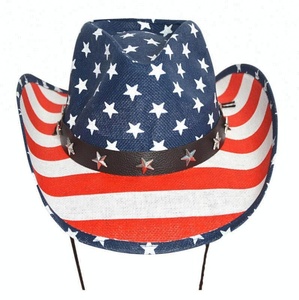 Venta al por mayor barato EE. UU. Bandera Hombre Señoras Moda Occidental Plegable <span class=keywords><strong>Sombrero</strong></span> <span class=keywords><strong>de</strong></span> <span class=keywords><strong>vaquero</strong></span> - Product Image 4