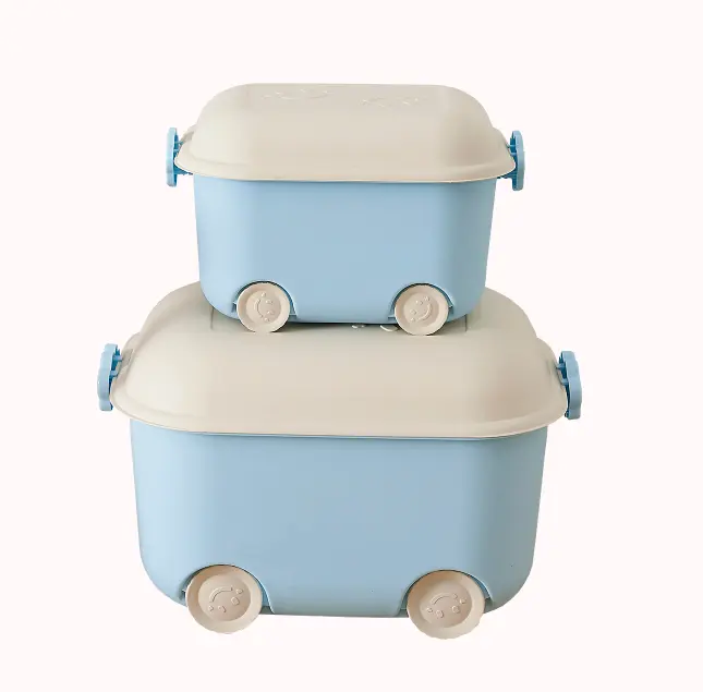 wholesale bedroom pp plastic clothes storage laundry boxes Organizer with handle and wheels toy car storage Container box