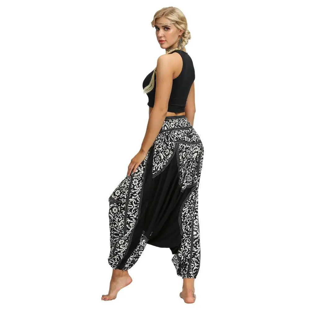 black loose wide leg harem pants for women wholesale